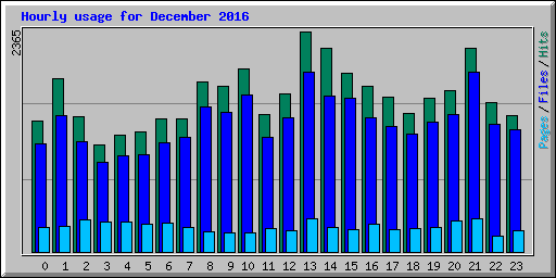 Hourly usage for December 2016
