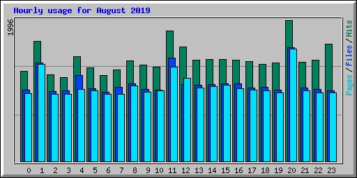 Hourly usage for August 2019