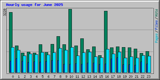 Hourly usage for June 2025